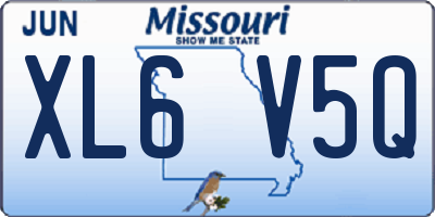 MO license plate XL6V5Q