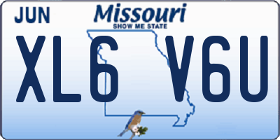 MO license plate XL6V6U