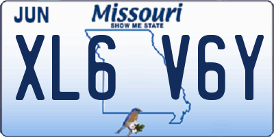 MO license plate XL6V6Y