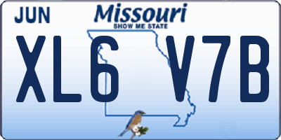 MO license plate XL6V7B