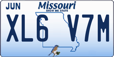 MO license plate XL6V7M