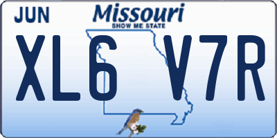 MO license plate XL6V7R