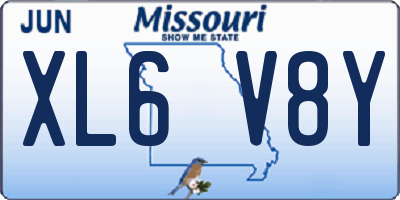 MO license plate XL6V8Y