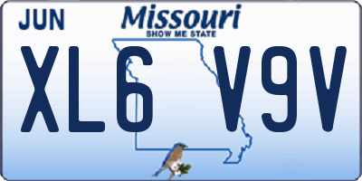 MO license plate XL6V9V