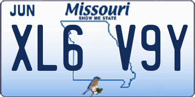 MO license plate XL6V9Y