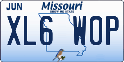 MO license plate XL6W0P