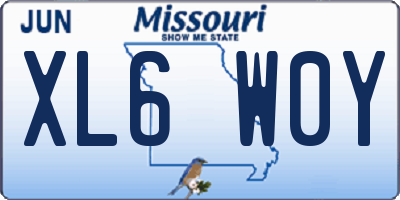MO license plate XL6W0Y
