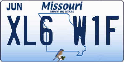 MO license plate XL6W1F