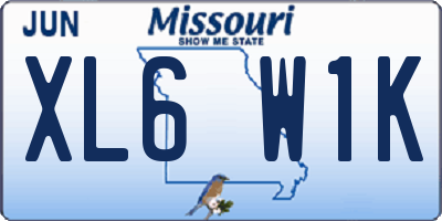 MO license plate XL6W1K