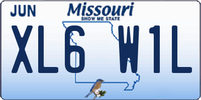 MO license plate XL6W1L
