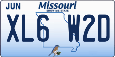MO license plate XL6W2D