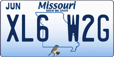MO license plate XL6W2G