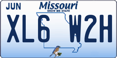 MO license plate XL6W2H