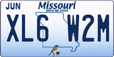 MO license plate XL6W2M