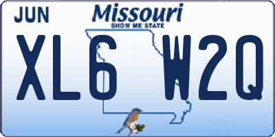 MO license plate XL6W2Q