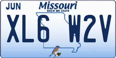 MO license plate XL6W2V