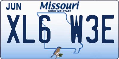 MO license plate XL6W3E