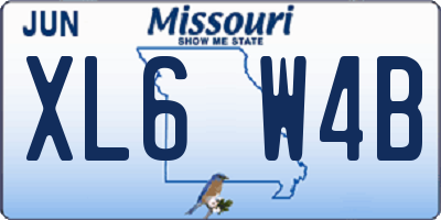MO license plate XL6W4B