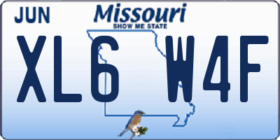 MO license plate XL6W4F
