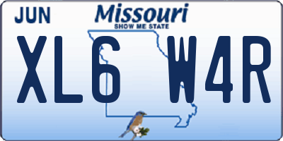 MO license plate XL6W4R