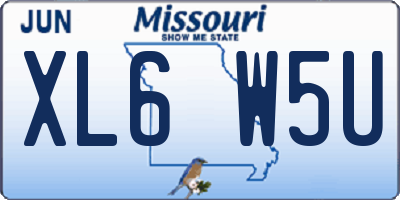 MO license plate XL6W5U
