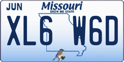 MO license plate XL6W6D