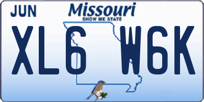MO license plate XL6W6K