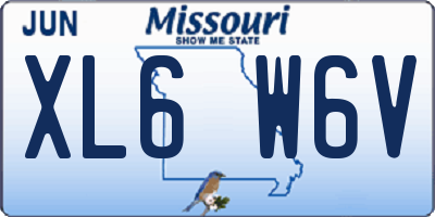 MO license plate XL6W6V