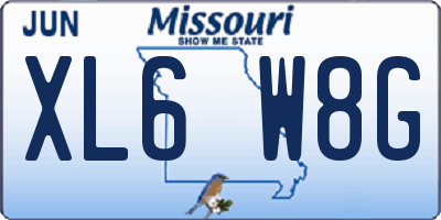 MO license plate XL6W8G