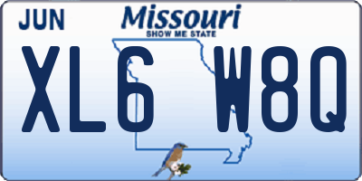 MO license plate XL6W8Q