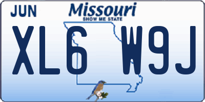 MO license plate XL6W9J