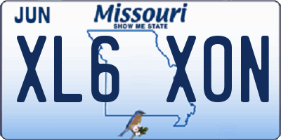 MO license plate XL6X0N