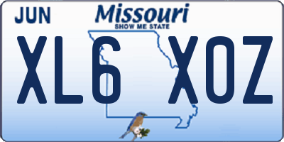 MO license plate XL6X0Z