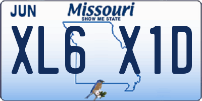 MO license plate XL6X1D