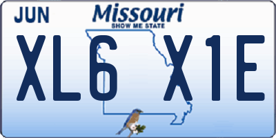 MO license plate XL6X1E