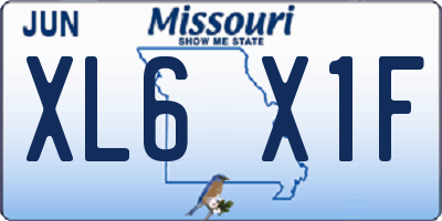 MO license plate XL6X1F