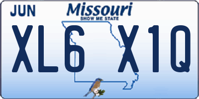 MO license plate XL6X1Q