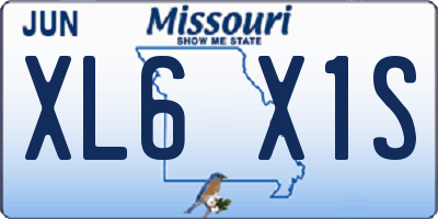 MO license plate XL6X1S
