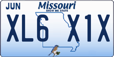 MO license plate XL6X1X