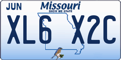 MO license plate XL6X2C