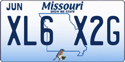 MO license plate XL6X2G
