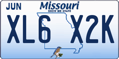 MO license plate XL6X2K