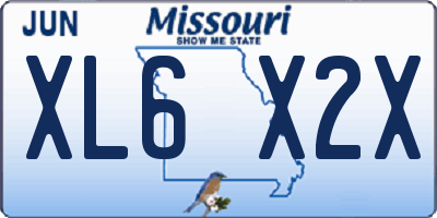 MO license plate XL6X2X