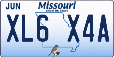 MO license plate XL6X4A
