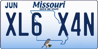 MO license plate XL6X4N