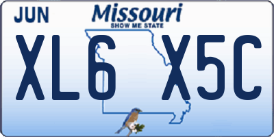 MO license plate XL6X5C
