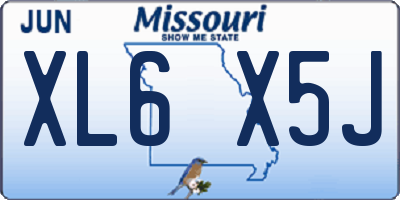 MO license plate XL6X5J