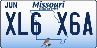 MO license plate XL6X6A