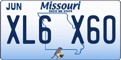 MO license plate XL6X6O
