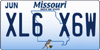 MO license plate XL6X6W